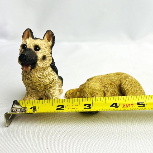 Set of Two Adorable Resin Dog Figurines Sitting and Sleeping Puppies - Picture 10 of 12